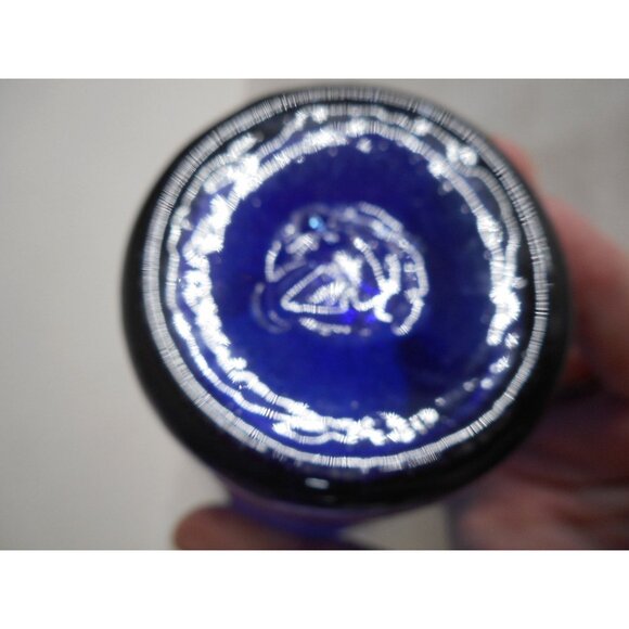 Vintage Handblown Rib Optic Cobalt Blue Glass or Vase Estate Find - Picture 4 of 5